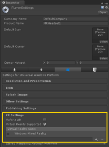 PlayerSettingsXR